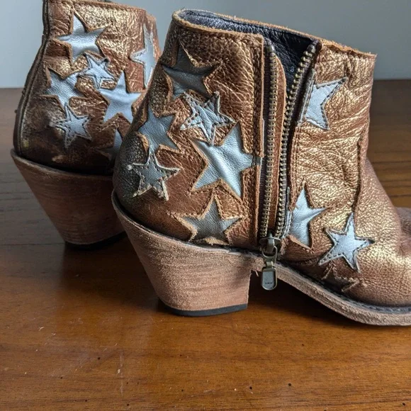 Bronze Star-Embellished Ankle Boots - Picture 3 of 7